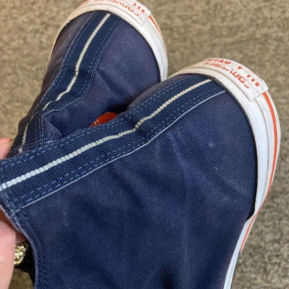 Converse 153793F Ws13 Ms 11Size Navy High-Top Sneakers with Bright Orange Patch - Picture 8 of 15
